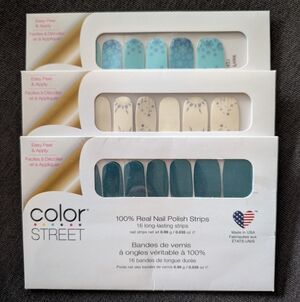 COLOR STREET NAIL POLISH STRIPS MANICURE BUNDLE SHADES OF BLUE SET OF 3 NEW